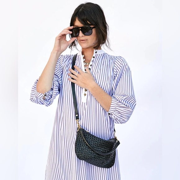 Clare V Petit Moyen Black Rattan Messenger Bag - Picture 3 of 9